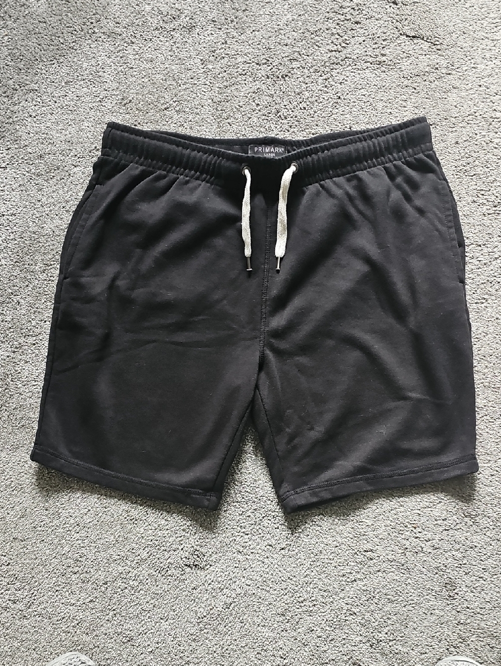 Primark Black Men's Casual Drawstring Shorts with Contrast Cord